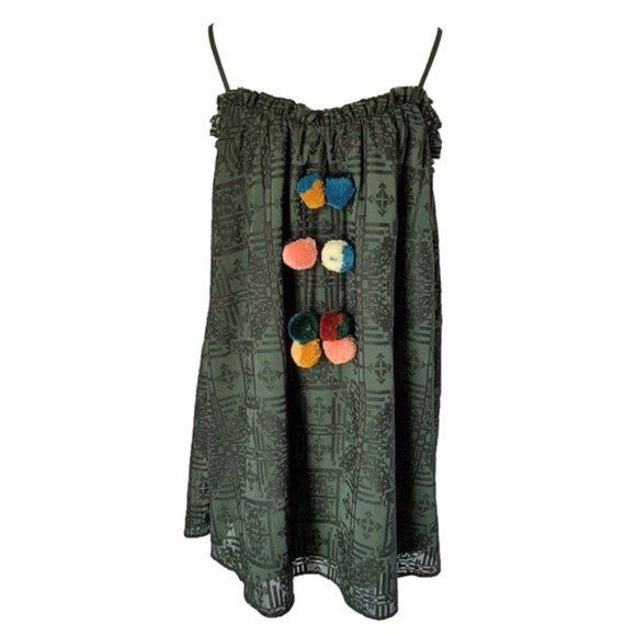 Red Carter Dresses & Skirts - Strappy Boho Pompom Dress